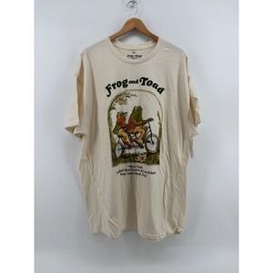 Frog & Toad Are Friends Tandem Bicycle T-Shirt Mens Cream Short Sleeve 2XL NWT‎